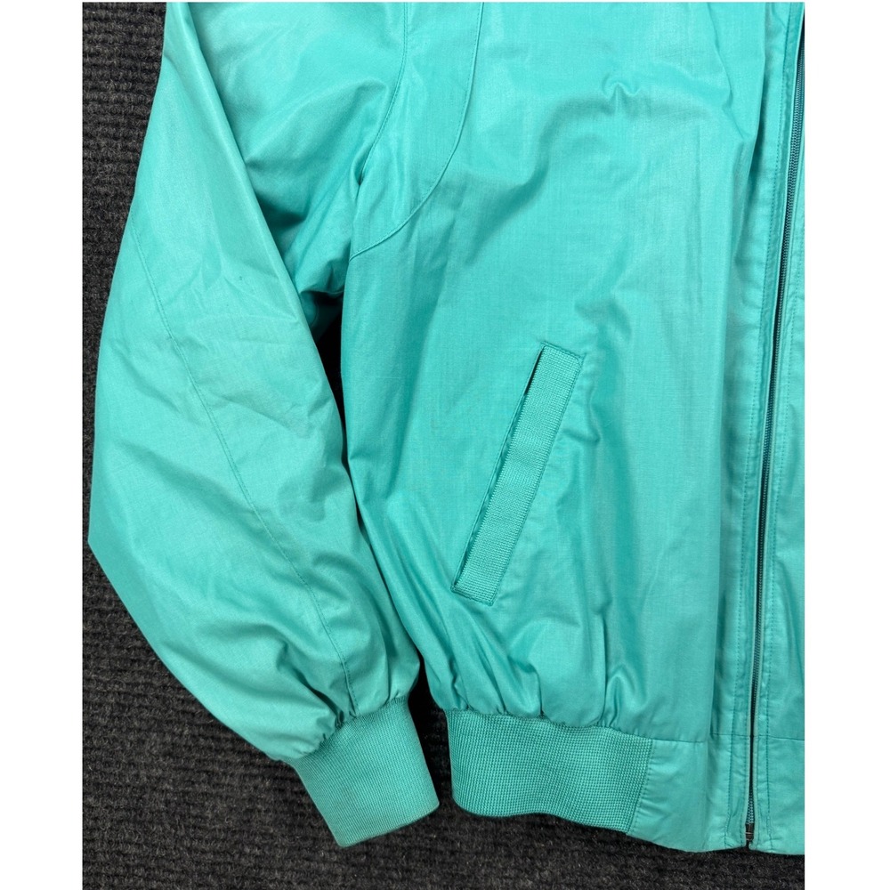 Vintage Members Only Racer Jacket Teal Turquoise 80s Bomber Coat Mens 42 - Picture 6 of 12